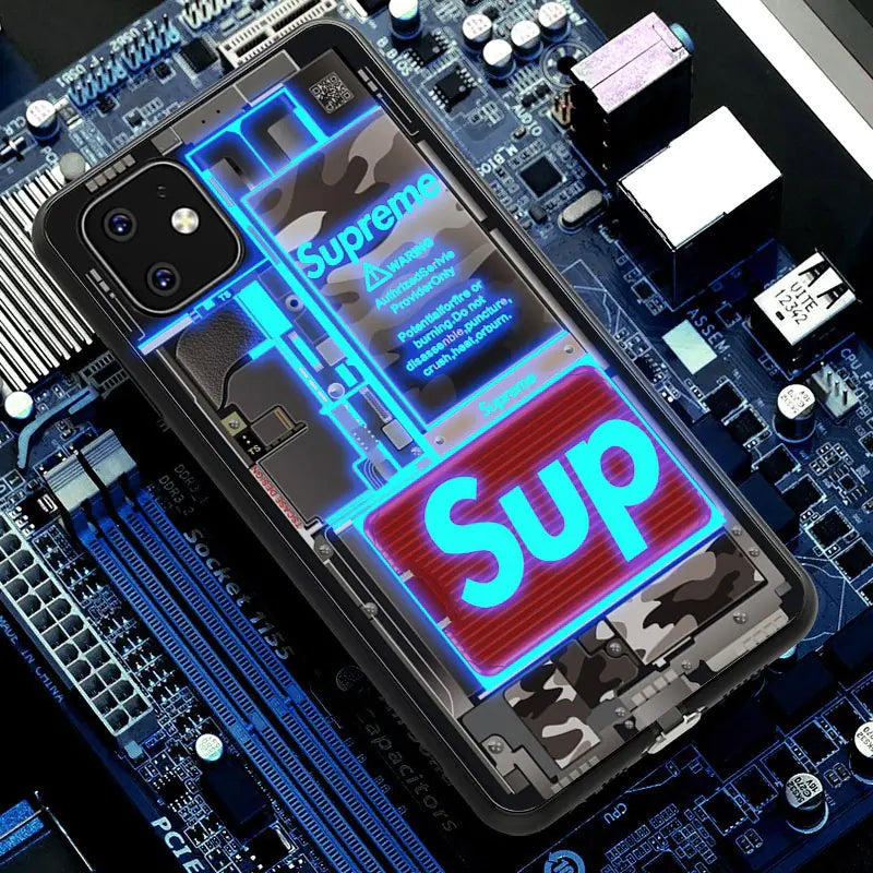 iPhone 11 Pro Max Glass Case with Sound Control Light