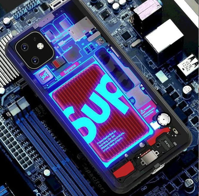 iPhone 11 Pro Max Glass Case with Sound Control Light
